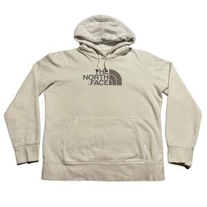 The North Face Women's Large Hoodie Sweatshirt Front Spell Out White